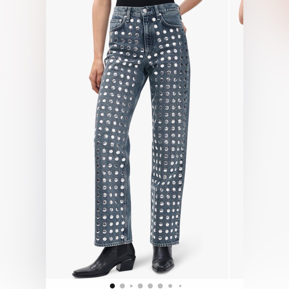 rag & bone Shea Rhinestone
Straight Leg Jeans